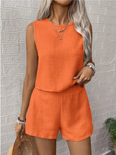 Round Neck Sleeveless Top and Shorts Set - kinko