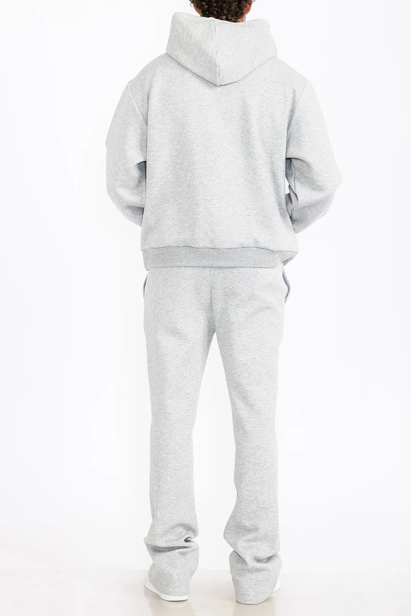 WEIV Men's Fleece Hoodie and Flare Pant Set - kinko