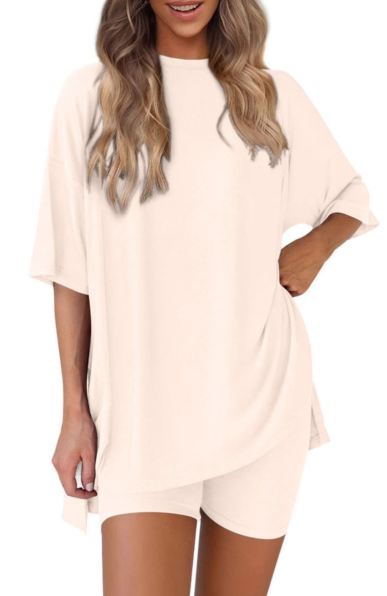 New Loose Fashion Solid Color Casual Two-piece Suit - kinko