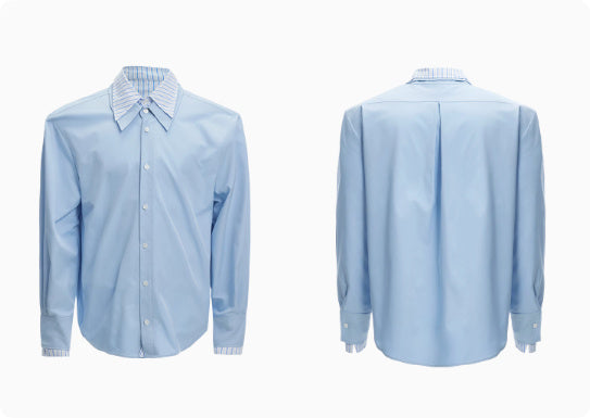 Male Niche Striped Contrasting Patchwork Shirt Top - kinko