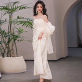 Tube Top Light Wedding Dress Bride Simple Long - kinko