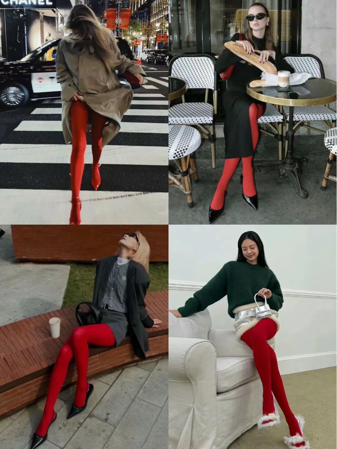 Women's Simple Solid Color Essence Red Silk Stockings - kinko