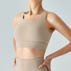 Spaghetti Strap One-piece Fixed Cup Sports Underwear Medium Strength Beauty Back Strap - kinko