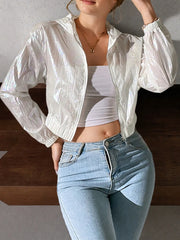 Butterfly Back Zip Up Hooded Jacket - kinko