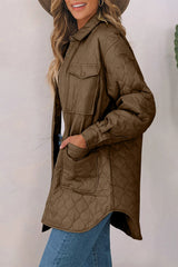 Snap Down Collared Winter Coat - kinko