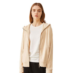 Fall Winter Coat Double Zipper Hooded Long Sleeve Warm Cardigan Women