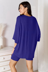 Basic Bae Full Size Soft Rayon Three-Quarter Sleeve Top and Shorts Set - kinko
