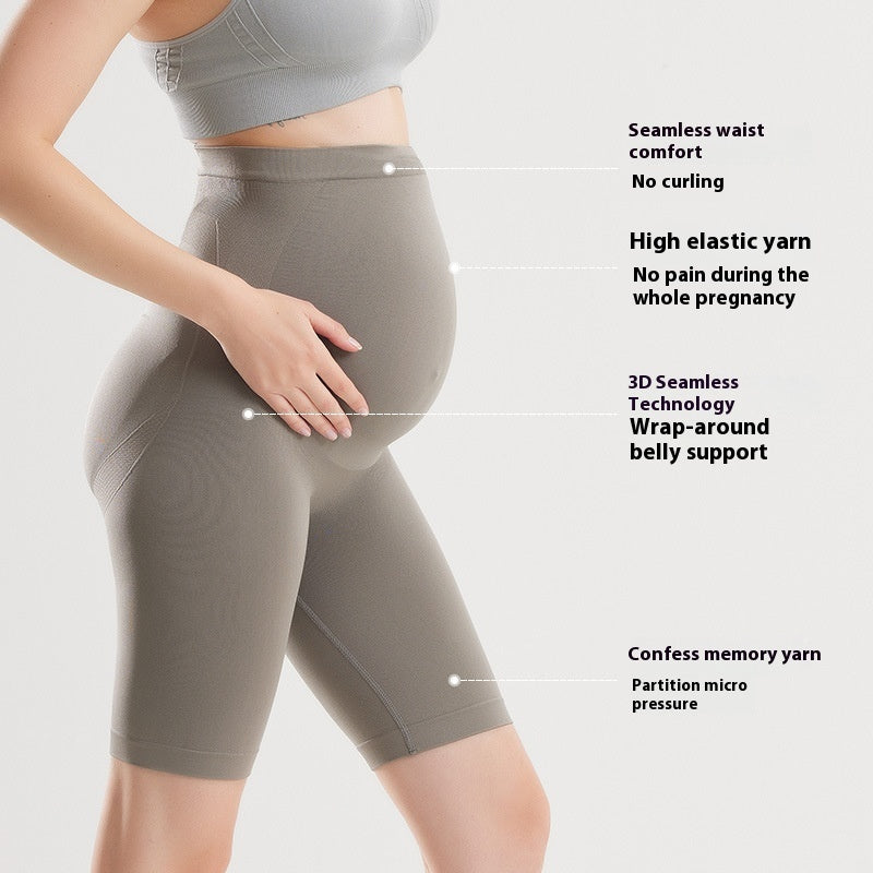 New Pregnant Women Yoga Pants Nude Feel High Elastic Belly Support Maternity Pants - kinko