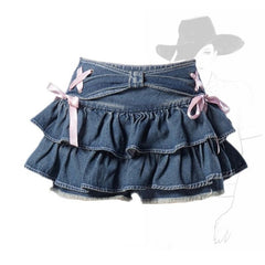 Plump American Retro Hot Girl Denim Skirt - kinko