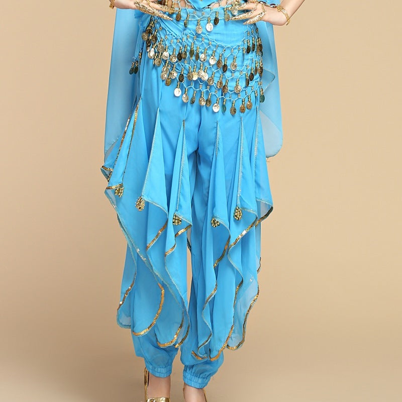 Children's Creative Leg Binding Glitter Chiffon Pants - kinko