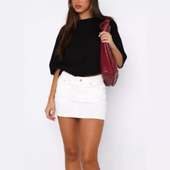 Retro Casual Slim Stretch Women Denim Skirt - kinko