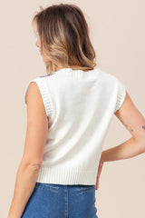 BiBi Diamond Granny Square Sweater Vest - kinko