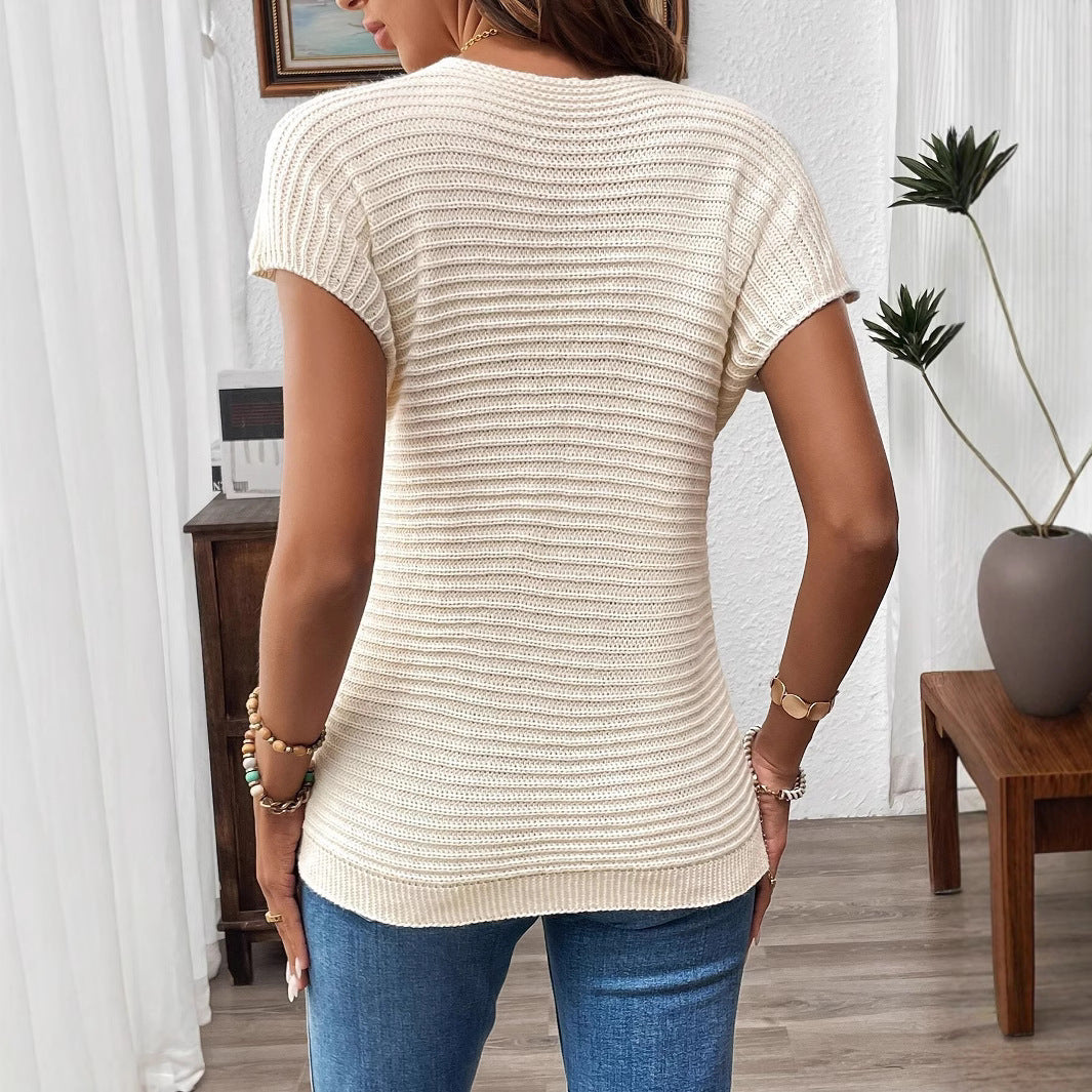 Women's Summer New All-matching Loose Knitted Pullover - kinko