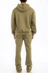 WEIV Men's Fleece Hoodie and Flare Pant Set - kinko