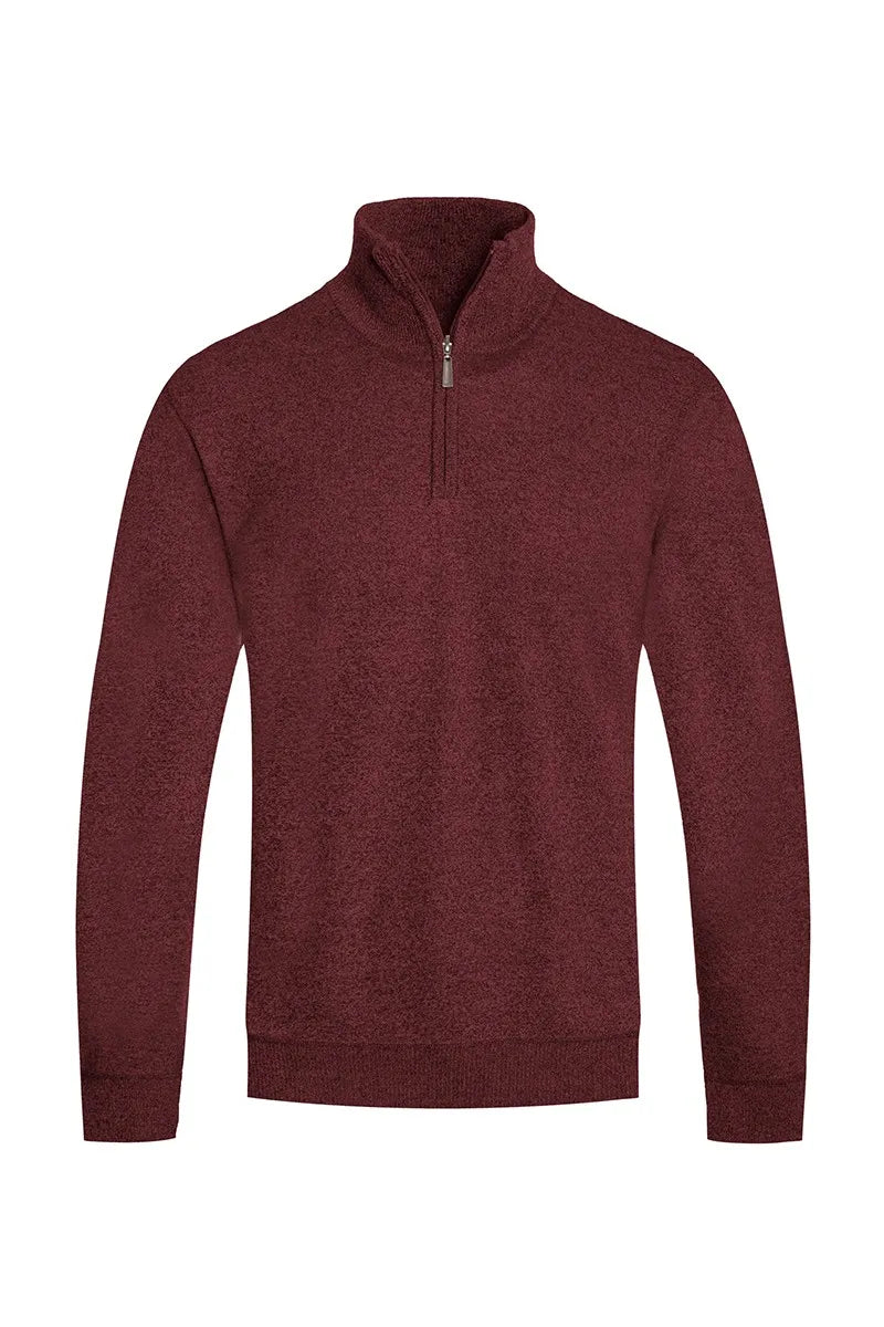 WEIV Men's Quarter Zip Long Sleeve Sweater - kinko