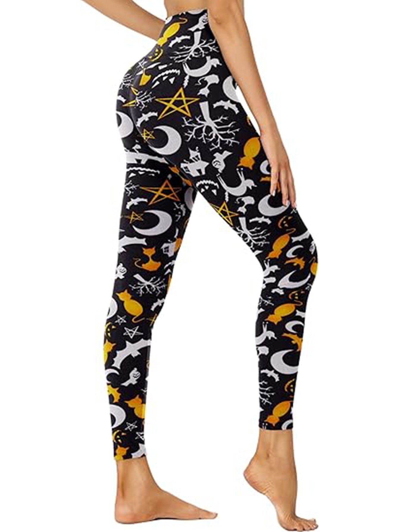 Leggings - Cropped High-rise Print Moon Cat - kinko