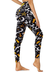 Leggings - Cropped High-rise Print Moon Cat - kinko