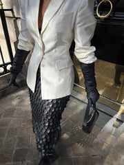 Classic White Waisted Blazer - kinko