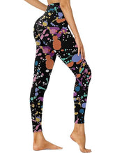 Leggings - Cropped High-waisted Print Color Inkjet - kinko