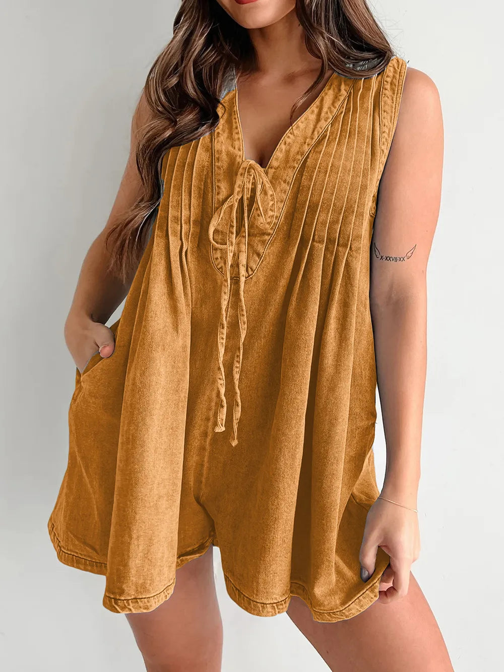 Tied Romper with Pockets - kinko