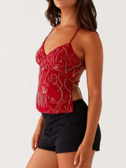 Crisscross Back V-Neck Cami - kinko