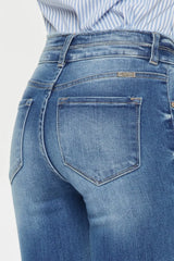 Kancan Distressed Raw Hem High Waist Jeans - kinko