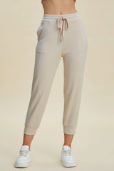 Basic Bae Full Size Air Scuba Drawstring High Waist Cropped Pants - kinko