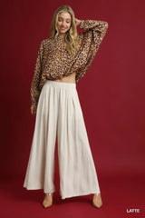 Umgee Leopard Print Balloon Sleeve Blouse - kinko