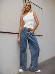 One-Shoulder Tank Top - kinko