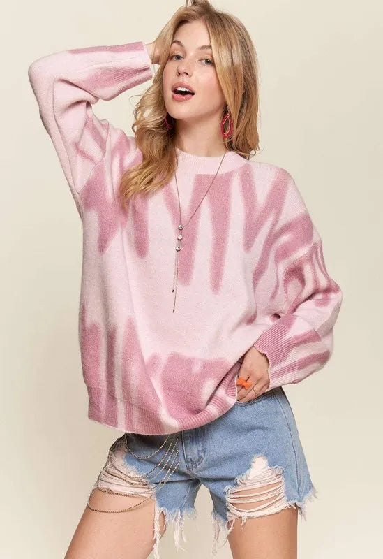 ADORA Drop Shoulder Graffiti Sweater - kinko