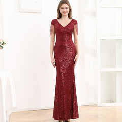 Sequined Slim Fit Slimming Long Dress Women - kinko