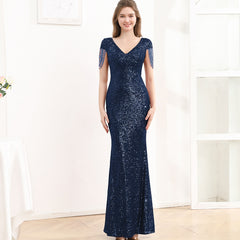 Sequined Slim Fit Slimming Long Dress Women - kinko