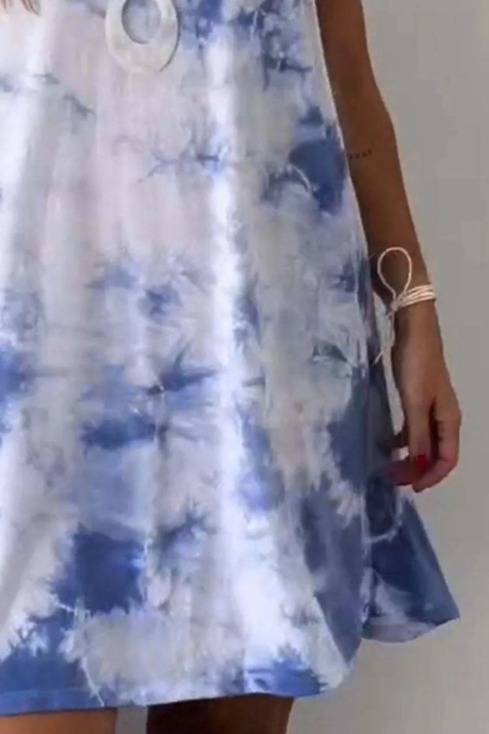 Full Size Tie-Dye Sleeveless Mini Tank Dress Plus Size - kinko