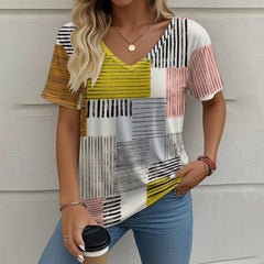 Summer New Casual Multicolor Design Women's T-shirt - kinko