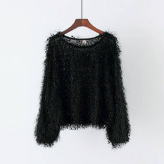 Women's Fashion Personalized Tassel Long-sleeved Top - kinko