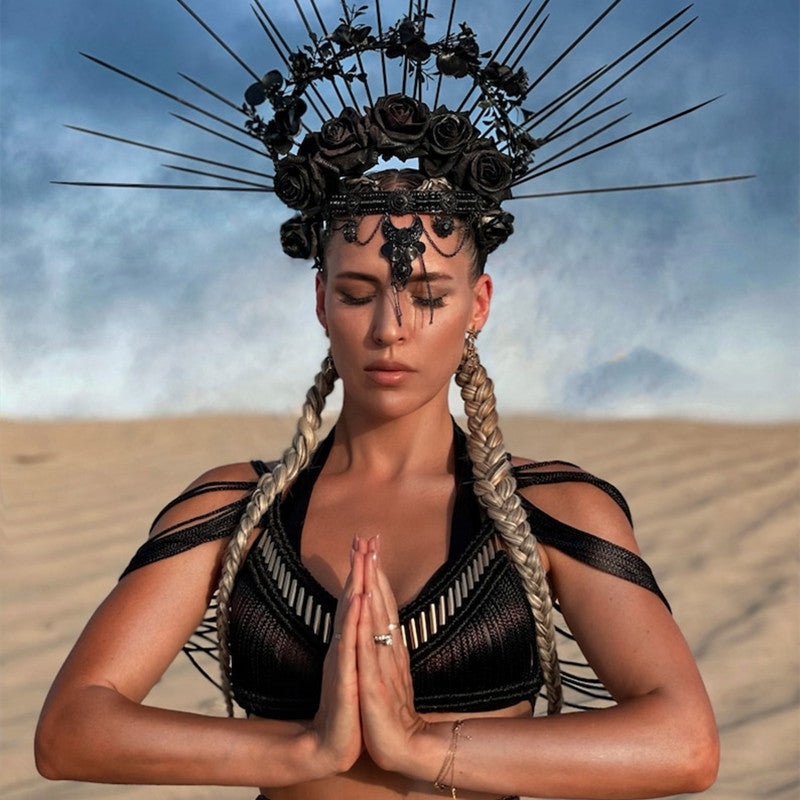 Women's Hand-woven Tassel Dress Creative Beach Travel Sexy Split Chest Wrap - kinko