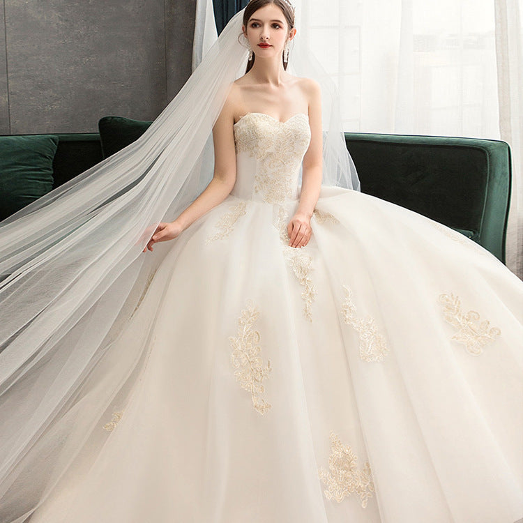 Bride Long-sleeved Forest Super Fairy Dream Luxury Luxury Starry Sky Trailing - kinko