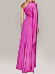 One Shoulder Twist Maxi Dress - kinko