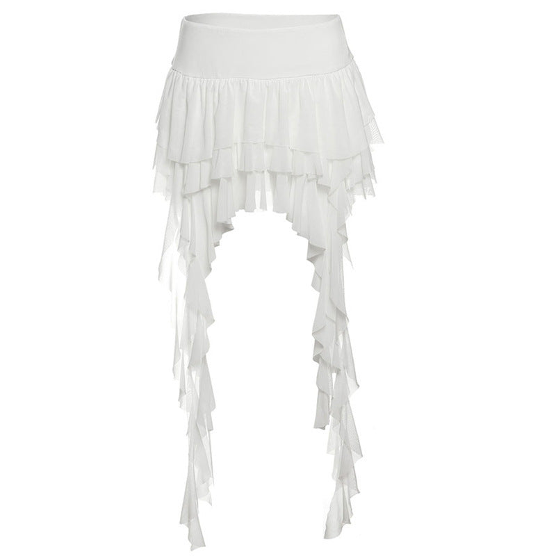 Pure Hot Girl High Waist All-matching Irregular Skirt - kinko