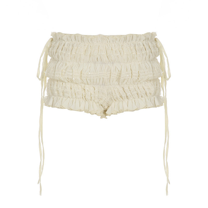 Irregular Bud-waisted Shorts Hot Pants For Hot Girls Sexy Lacing - kinko