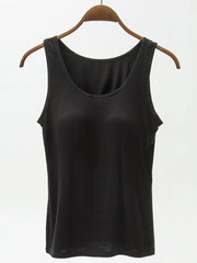 Full Size Wide Strap Modal Tank with Bra - kinko