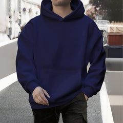 Fall Winter Men Loose Hooded Sweater Sports And Leisure Fleece-lined