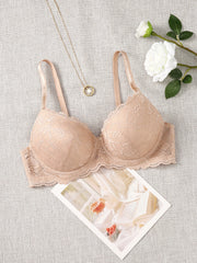 Women's sexy underwear soft lace underwire gathering support breast 3/4 cup bra fitting curve fashion lingerie female
