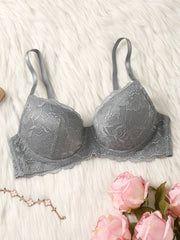 Women's sexy underwear soft lace underwire gathering support breast 3/4 cup bra fitting curve fashion lingerie female