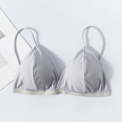 Sexy Lingerie Soft Bras For Women Triangle Cup French Deep V Bra With Chest Pad Ladies Bottom Bralette Sling Top Underwear bh