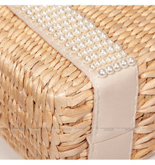 פניני חוף תיק נשים 2020 קיץ חדש אלגנטי ארוג חרוזים קש תיק נשי בוהמיה סרוג גדול Tote תיק חופשה מזדמן