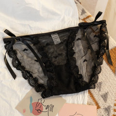 Women's Sexy Lace Underwear Panties Delicate Soft Comfortable Underpants Fashion Female Mesh Up Bow Low-Rise Briefs