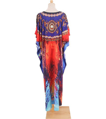 Multicolor Swimsuit Cover Up Beach Maxi Dress Over Size Bathing Suit Kaftan Ropa Mujer Vestido