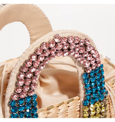 פניני חוף תיק נשים 2020 קיץ חדש אלגנטי ארוג חרוזים קש תיק נשי בוהמיה סרוג גדול Tote תיק חופשה מזדמן