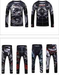 Kid's Gym MMA Boxing Jerseys Baby Boys Sport T Shirts Shorts Set Suit Rashguard Kickboxing Trousers Children BJJ Sportsuit 172